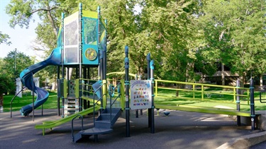 A small playground in a park