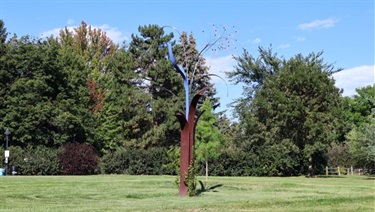 An art sculpture in a park