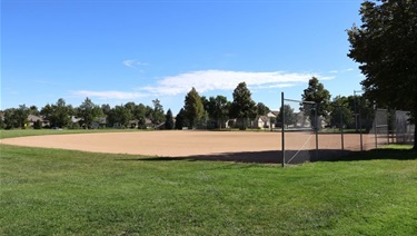 Ball fields at a park on a sunny day