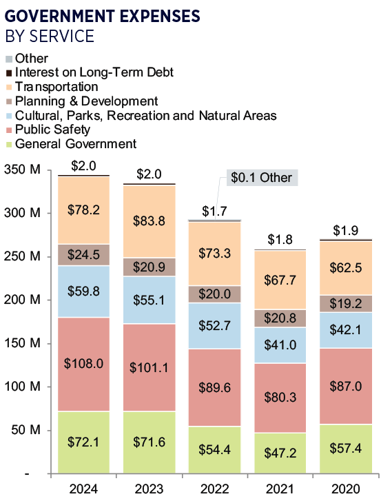 Chart of 2024 government expenses. 