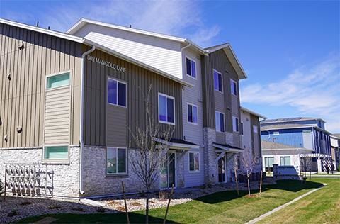 A photo of townhomes